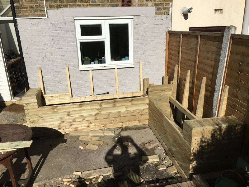 Bench and deck taking shape