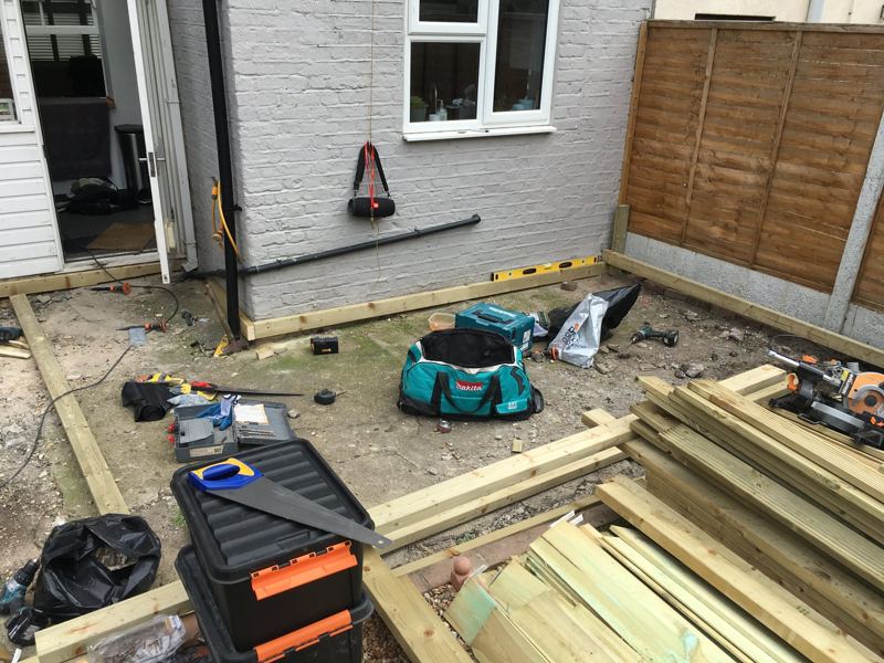 The frame going down