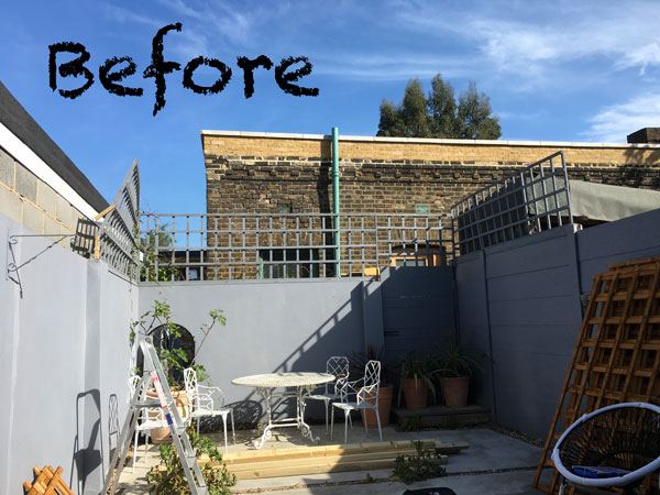 Courtyard garden before the overhaul