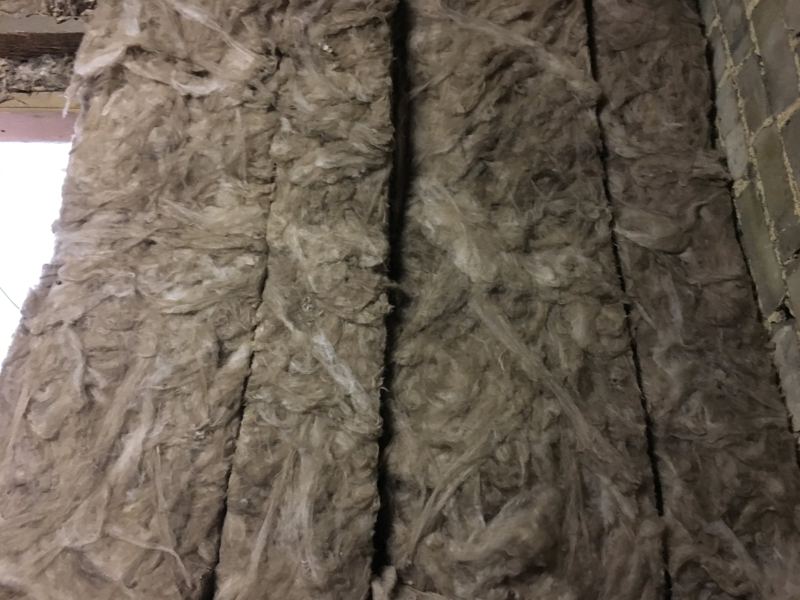Insulation laid between the joists