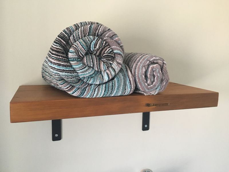 Close up of the shelf and brackets