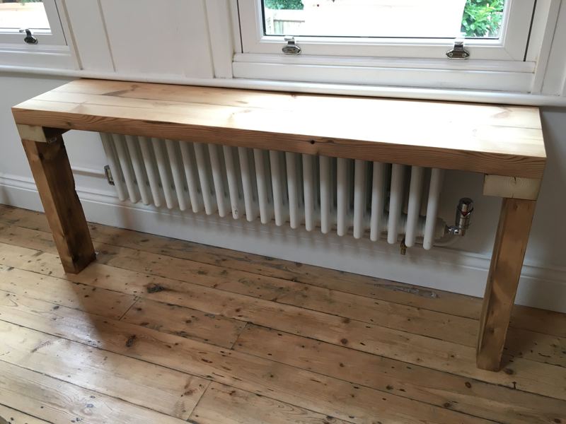 The finished bench from the side